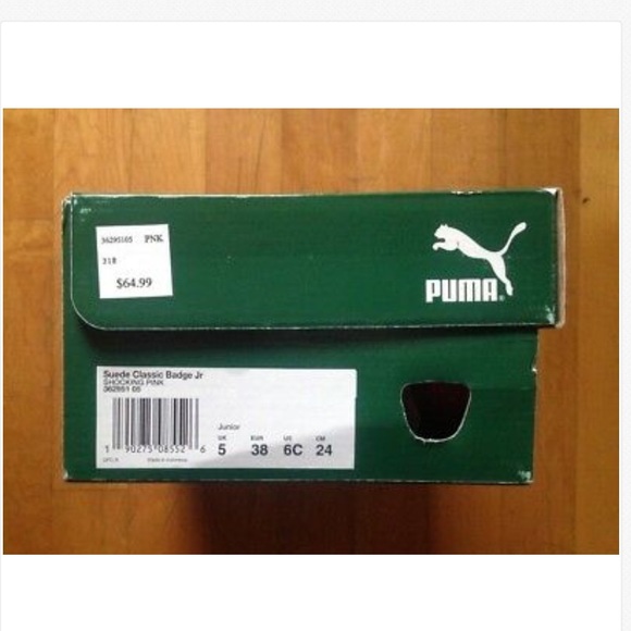 Puma Suede Classic Badge JR Big Kids Pink Size 6 - Picture 8 of 8